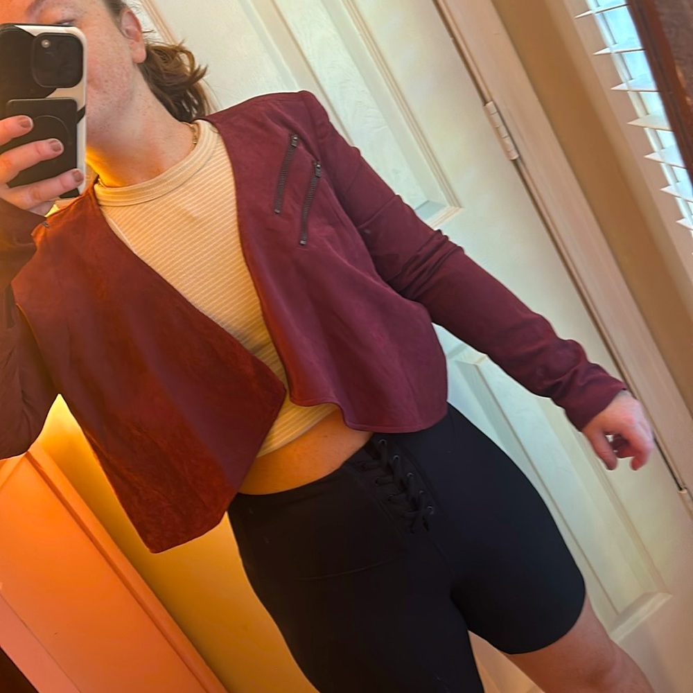 Double Zero Maroon Suede Sipper Jacket - image 1